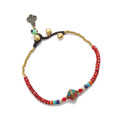 Shangjie OEM Tobillera Girl&#39;s Foot Ornements avec des perles et des cloches sur la plage au Népal Rainbow Anklets